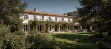 Bastide en pierre entouree de verdure