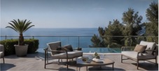 Terrasse contemporaine ouverte sur la mer