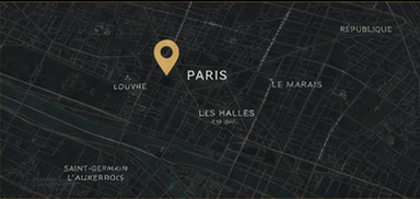 Carte stylisée de Paris avec marqueur