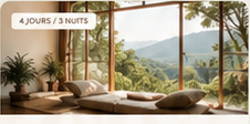 Salle ouverte sur la montagne pour une escapade yoga